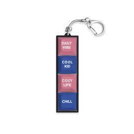 S2B Retro Label Keycap Keyring Mechanical Switch Clicky Keychain Midnight Chill Mood Black Vintage Y2K Charm _ Made in Korea